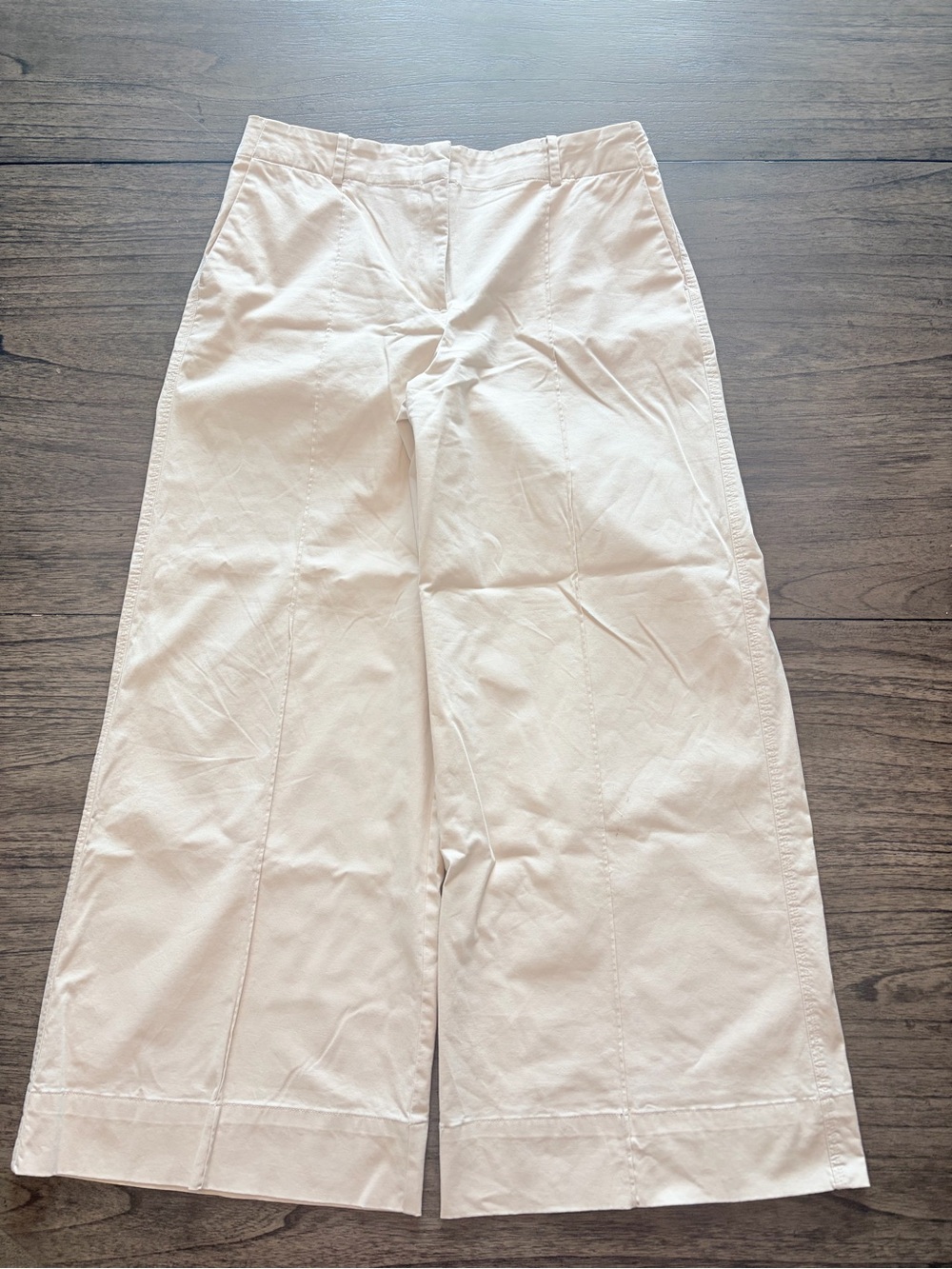 LOFT- Pintucked Wide Leg Pants (Pure Vanilla)